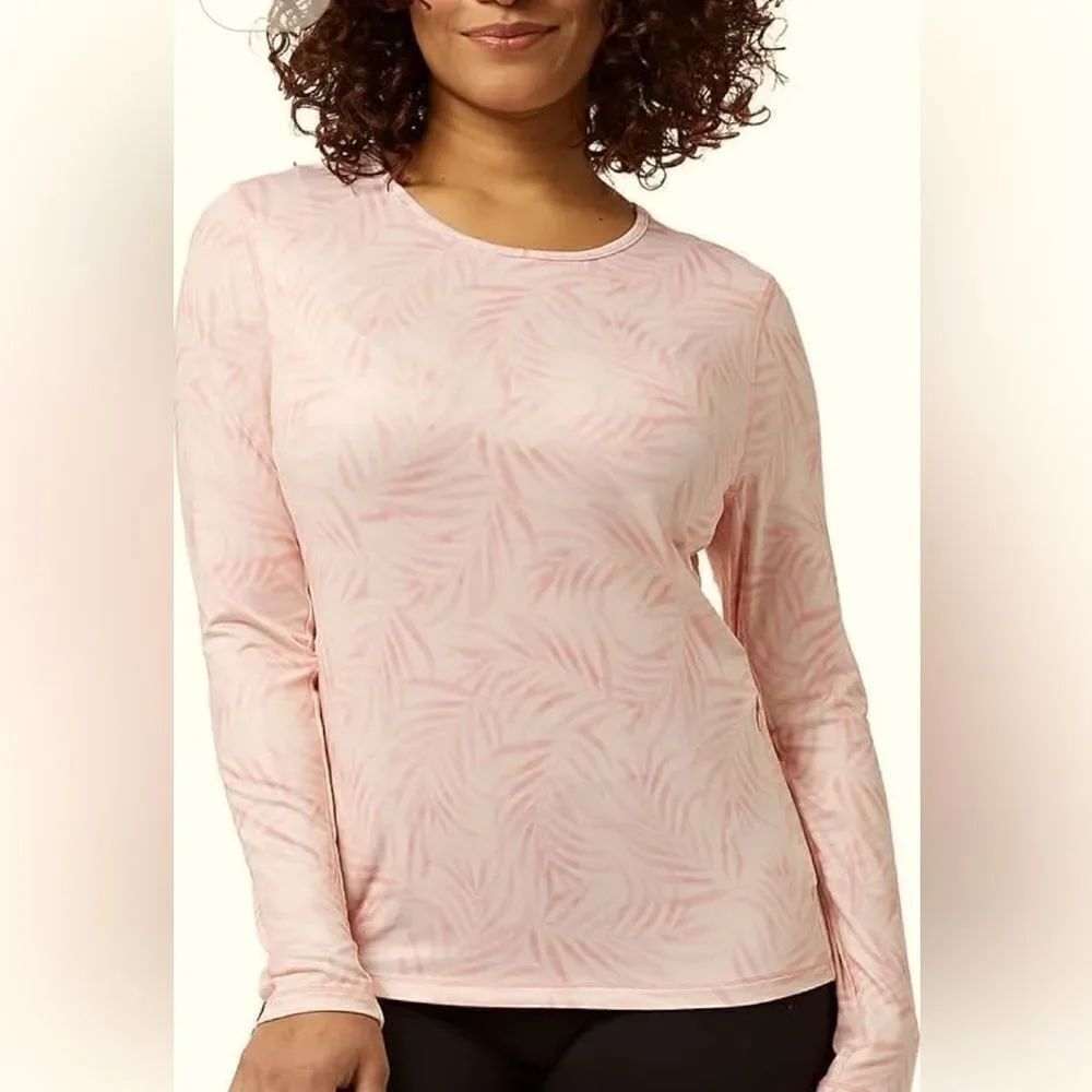 32 Degrees Ladies' Sun Tee , crew neck long sleeves UPF 50+, pink, size M
